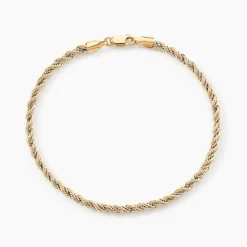 Histoire d'Or Bracelet Jerryenne Maille Corde Et Venitienne Or Bicolore Sale