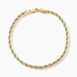 Histoire d'Or Bracelet Jerryenne Maille Corde Et Venitienne Or Bicolore New