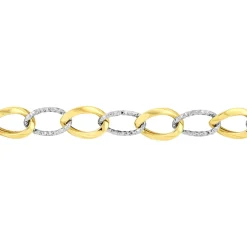 Histoire d'Or Bracelet Joice Maille Alternée Et Godronne or bicolore