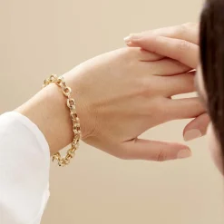 Histoire d'Or Bracelet Joice Maille Alternée Et Godronne or jaune New