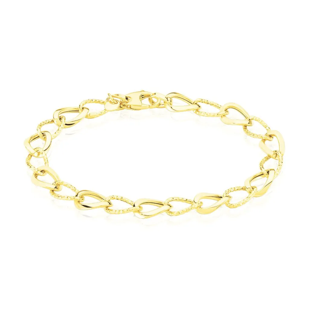 Histoire d'Or Bracelet Joice Maille Alternée Et Godronne Or Jaune