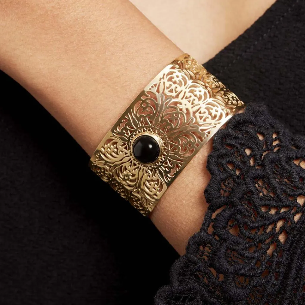 Histoire d'Or Bracelet Jonc Acier Doré Maurits Agate Sale