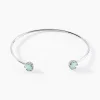 Histoire d'Or Bracelet Jonc Allyn Argent Blanc Verre