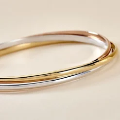 Histoire d'Or Bracelet Jonc Annie-france Plaqué Or Tricolore Sale