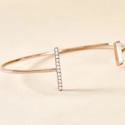 Histoire d'Or Bracelet Jonc Argent Rose Tea Oxyde De Zirconium Best