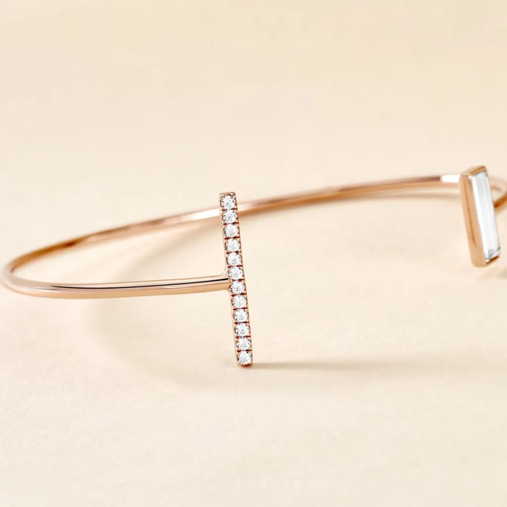 Histoire d'Or Bracelet Jonc Argent Rose Tea Oxyde De Zirconium Best