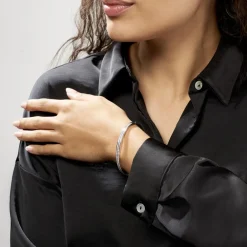 Histoire d'Or Bracelet Jonc Carinne Argent Blanc Oxyde De Zirconium Best