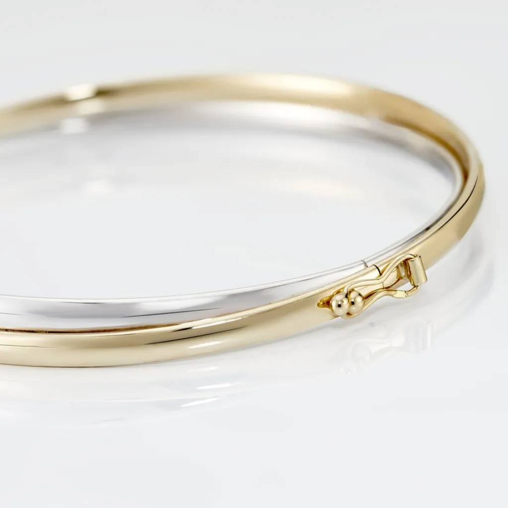 Histoire d'Or Bracelet Jonc Catalin 2 Fils Flexibles Or Bicolore New