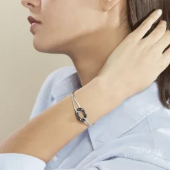 Histoire d'Or Bracelet Jonc Ceramik Design Argent Céramique Et Oxyde De Zirconium