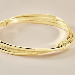 Histoire d'Or Bracelet Jonc Claudie 3 Fils Entrelaces Or Jaune Hot