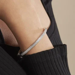 Histoire d'Or Bracelet Jonc Clélya Argent Blanc Oxyde De Zirconium