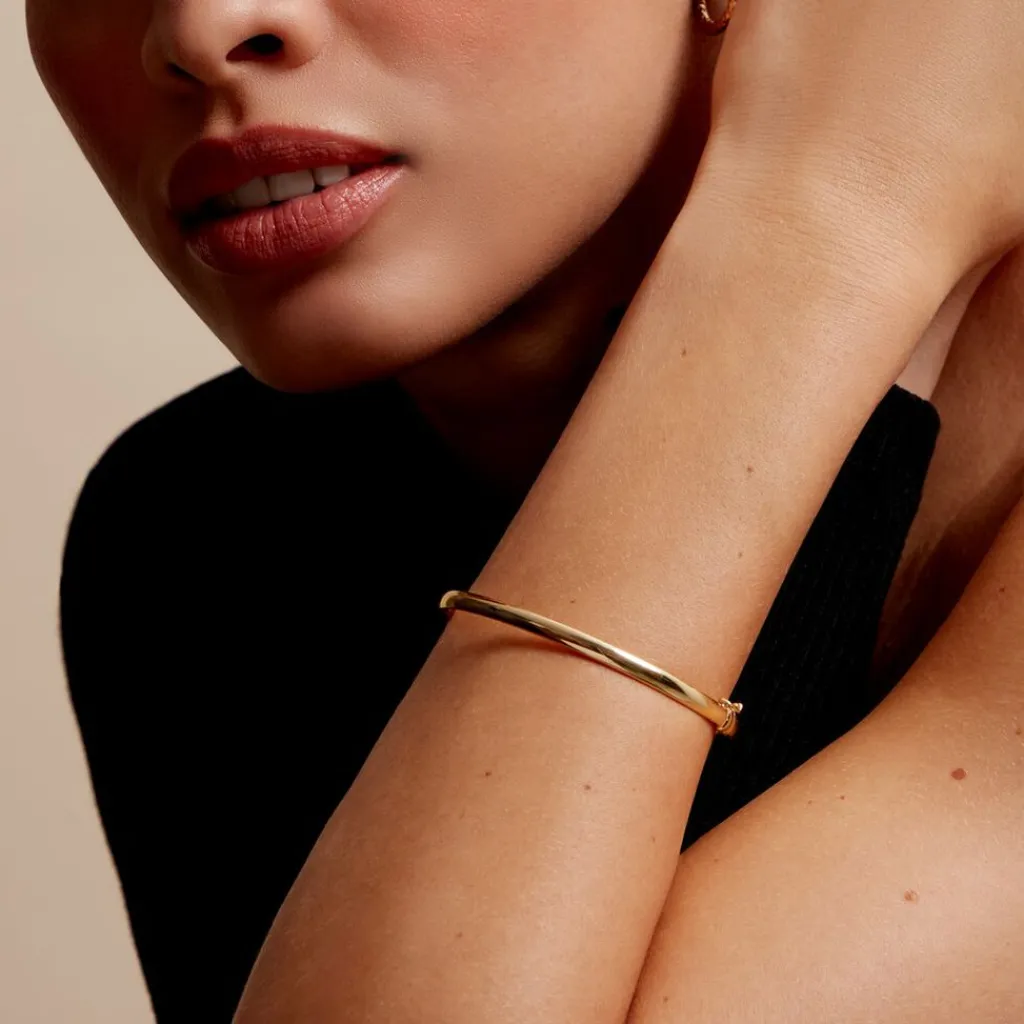 Histoire d'Or Bracelet Jonc Cynthia Fil Plat Lisse Or Jaune Sale