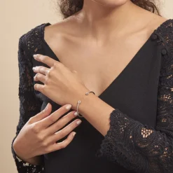 Histoire d'Or Bracelet Jonc Danae Argent Blanc Oxyde De Zirconium Clearance