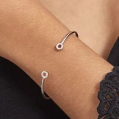 Histoire d'Or Bracelet Jonc Danae Argent Blanc Oxyde De Zirconium Clearance