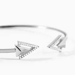 Histoire d'Or Bracelet Jonc Deva Argent Blanc Oxyde De Zirconium Clearance