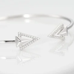 Histoire d'Or Bracelet Jonc Deva Argent Blanc Oxyde De Zirconium Clearance