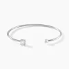 Histoire d'Or Bracelet Jonc Domitille Argent Blanc Oxyde De Zirconium Clearance