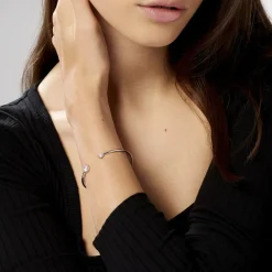 Histoire d'Or Bracelet Jonc Domitille Argent Blanc Oxyde De Zirconium Clearance