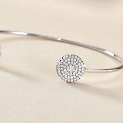 Histoire d'Or Bracelet Jonc Domitylle Argent Blanc Oxyde De Zirconium Hot