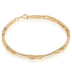 Histoire d'Or Bracelet Jonc Epiphanieae Plaqué Or Jaune Oxyde De Zirconium Online