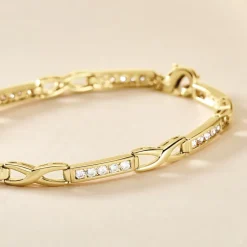 Histoire d'Or Bracelet Jonc Epiphanieae Plaqué Or Jaune Oxyde De Zirconium Online