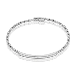Histoire d'Or Bracelet Jonc Fuerza De Zirconium argent blanc oxyde Outlet