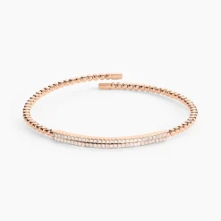 Histoire d'Or Bracelet Jonc Fuerza De Zirconium argent rose oxyde