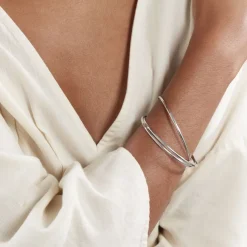 Histoire d'Or Bracelet Jonc Hugoline Argent Blanc Clearance