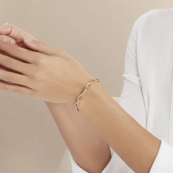 Histoire d'Or Bracelet Jonc Imae Plaqué Or Jaune Oxyde De Zirconium Hot