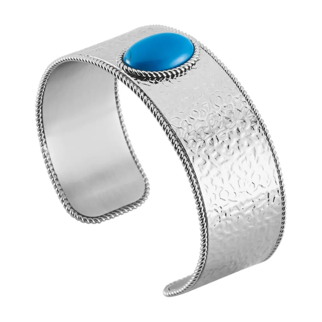 IMAGINE Bracelet Jonc Tiffany Acier Blanc Pierre De Synthese Best