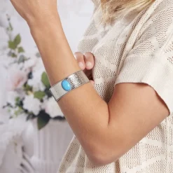 IMAGINE Bracelet Jonc Tiffany Acier Blanc Pierre De Synthese Best