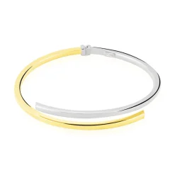 Histoire d'Or Bracelet Jonc Loise 2 Fils Carres Or Bicolore Discount