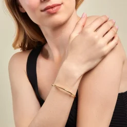 Histoire d'Or Bracelet Jonc Loise Fil Carre Lisse Or Jaune Sale