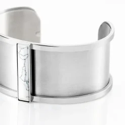 IMAGINE Bracelet Jonc Melvyna Acier Blanc Pierre De Synthese