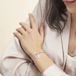 Histoire d'Or Bracelet Jonc Paula Argent Blanc Oxyde De Zirconium Sale