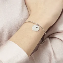 Histoire d'Or Bracelet Jonc Paula Argent Blanc Oxyde De Zirconium Sale