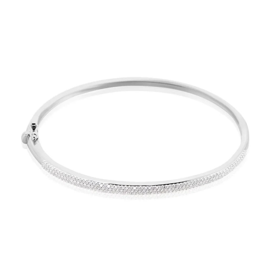 Histoire d'Or Bracelet Jonc Posie Or Blanc Diamant Discount