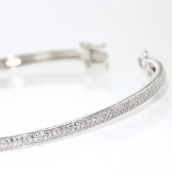 Histoire d'Or Bracelet Jonc Posie Or Blanc Diamant Discount