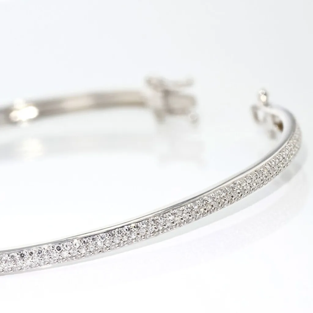 Histoire d'Or Bracelet Jonc Posie Or Blanc Diamant Discount