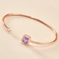 Histoire d'Or Bracelet Jonc Purple Mood Argent Rose Oxyde De Zirconium Clearance