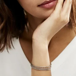 Histoire d'Or Bracelet Jonc Rachelle Argent Blanc Clearance