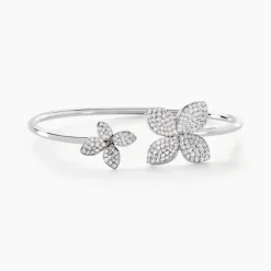 Histoire d'Or Bracelet Jonc Radiant Bloom Argent Blanc Oxyde Clearance