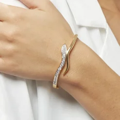 Histoire d'Or Bracelet Jonc Reyyanae Plaqué Or Jaune Oxyde De Zirconium Clearance