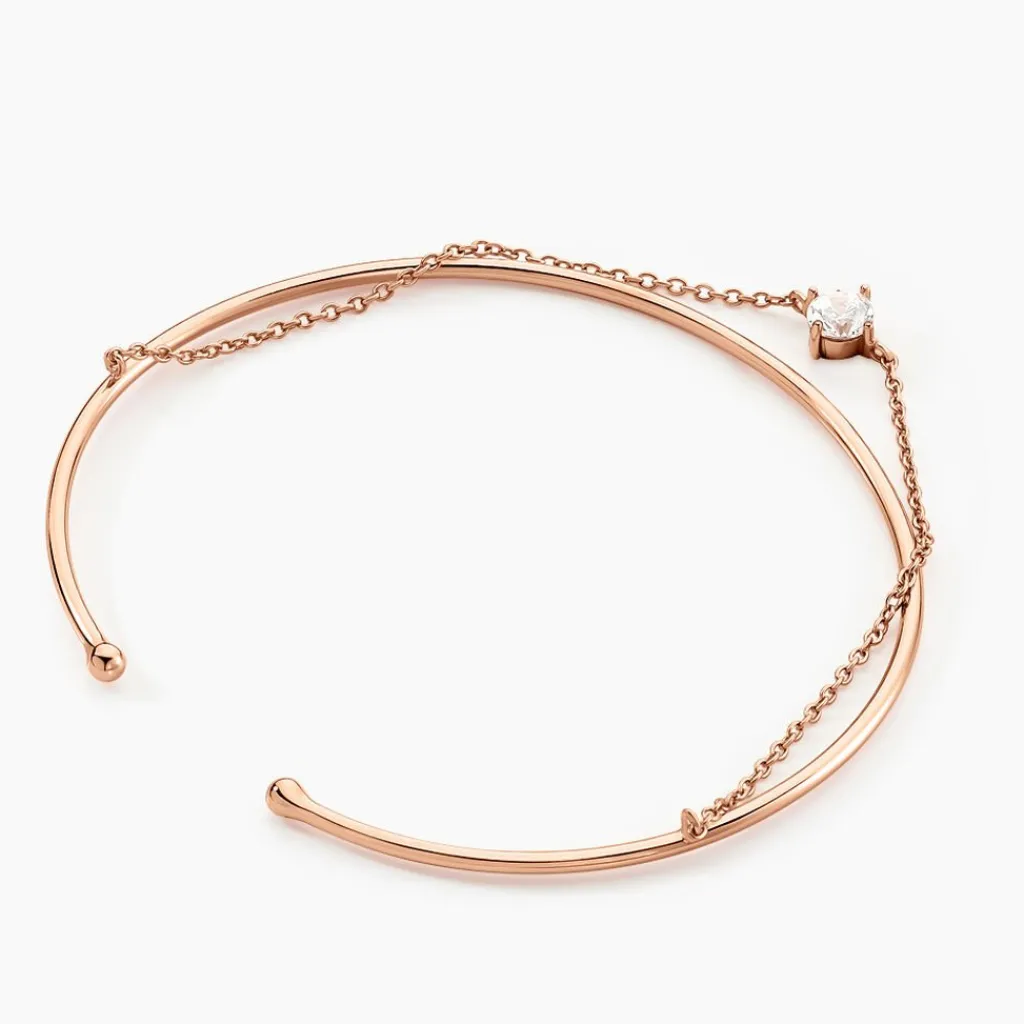 Histoire d'Or Bracelet Jonc Ruth De Zirconium argent rose oxyde Discount