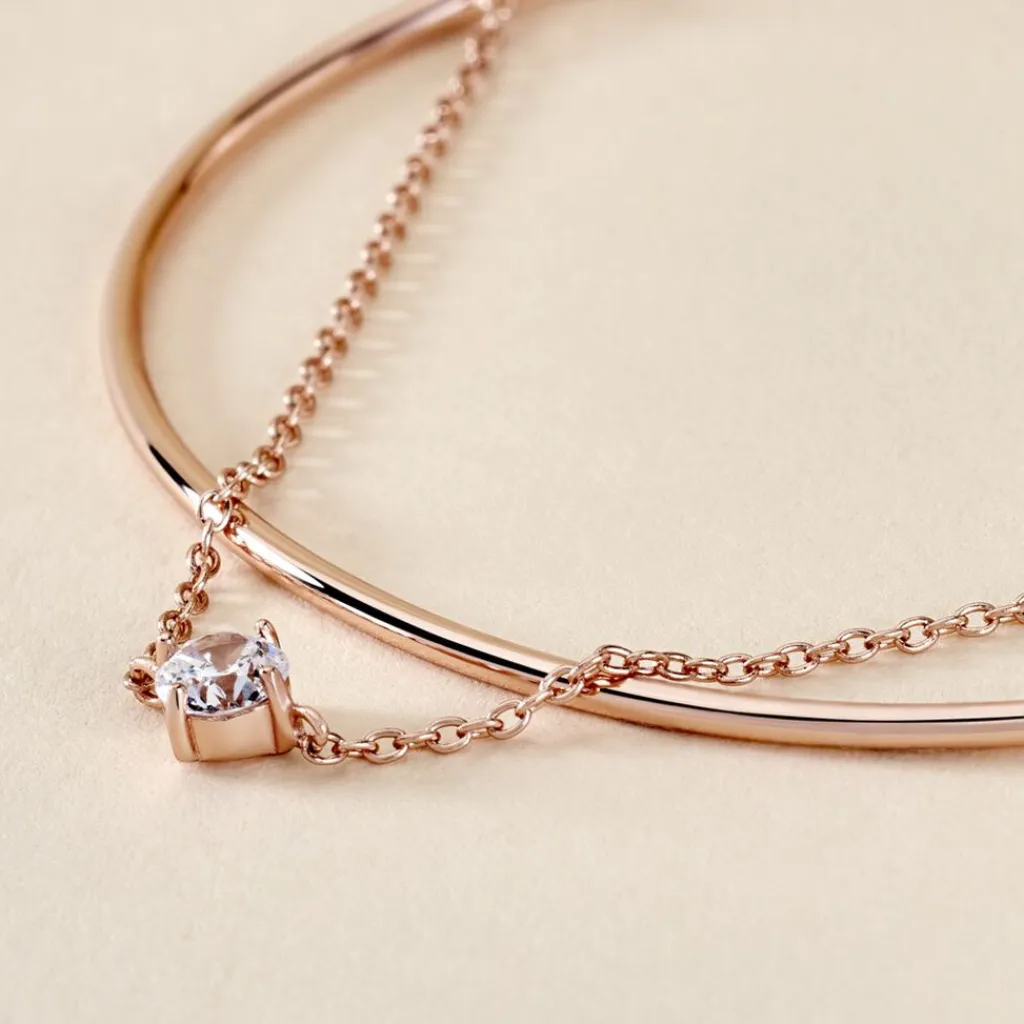 Histoire d'Or Bracelet Jonc Ruth De Zirconium argent rose oxyde Discount