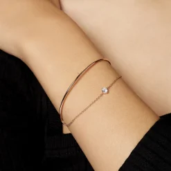 Histoire d'Or Bracelet Jonc Ruth De Zirconium argent rose oxyde Discount