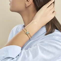 Histoire d'Or Bracelet Jonc Veina Plaqué Or Jaune Aventurine Clearance