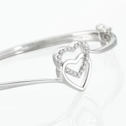 Histoire d'Or Bracelet Jonc Veronike Argent Blanc Oxyde De Zirconium Hot