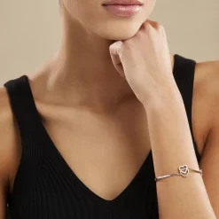 Histoire d'Or Bracelet Jonc Veronike Argent Blanc Oxyde De Zirconium Hot