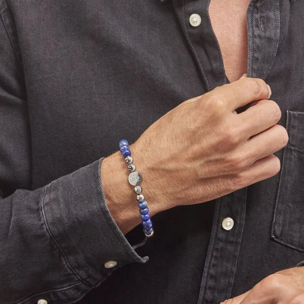 JOURDAN Bracelet 1921 Acier Blanc 艙il De Tigre Hot